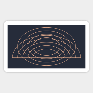 Peach Fuzz Minimal Ellipse Geometric Line Drawing Magnet